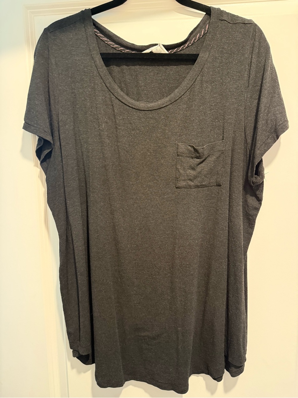 Market & Spruce Women's Charcoal Pocket Tee 2x